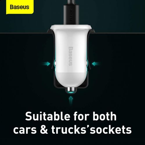 Baseus Grain Pro Car Charger 2x USB 4.8A (white)