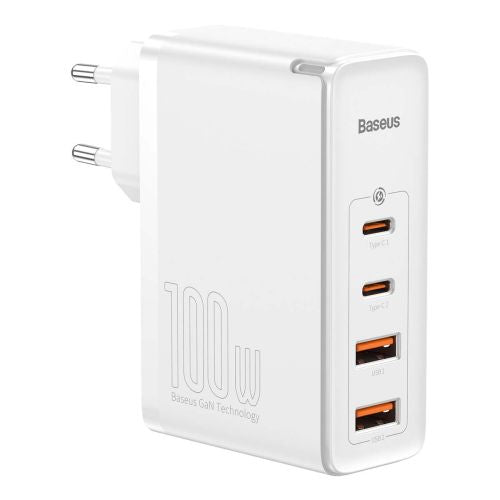Travel Charger Baseus GaN2 Pro Quick  2x USB + 2x USB-C, 100W, EU (white)