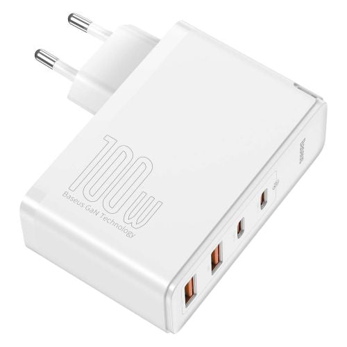 Travel Charger Baseus GaN2 Pro Quick  2x USB + 2x USB-C, 100W, EU (white)