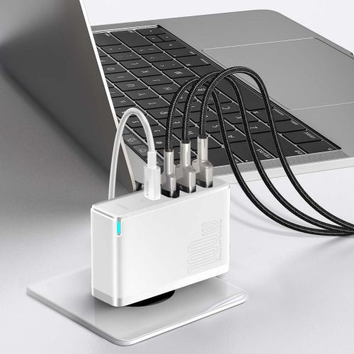 Travel Charger Baseus GaN2 Pro Quick  2x USB + 2x USB-C, 100W, EU (white)
