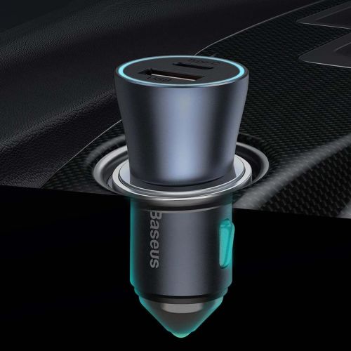 Baseus Golden Contactor Pro car charger, USB + USB-C, QC4.0+, PD, SCP, 40W (blue)