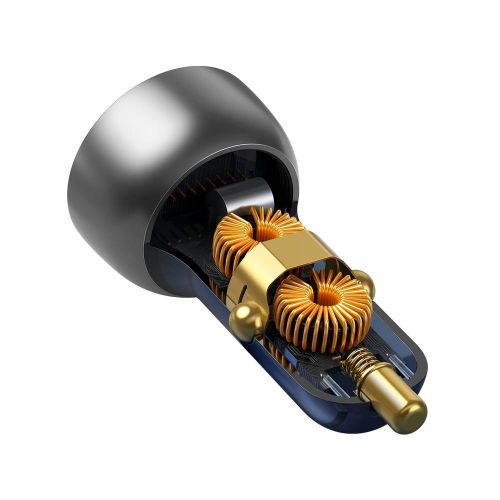 Dual Quick Charger Car Charger Baseus Particular Digital Display QC+PPS 65W (Silver)