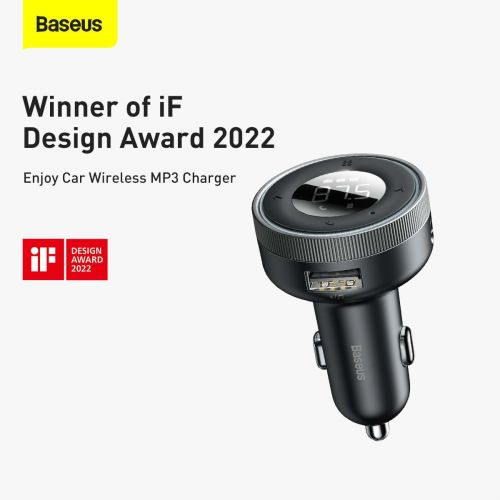 Baseus Enjoy Car Wireless MP3 Charger, Bluetooth 5.0, microSD, AUX (black)