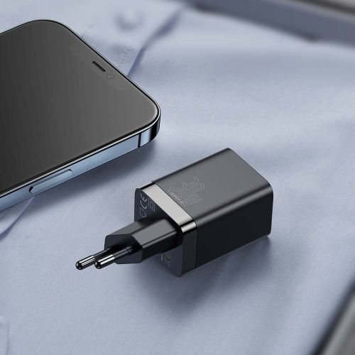 Baseus Super Si Pro Quick Charger USB + USB-C 30W (black)