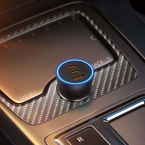 Car charger Baseus Golden Contactor Pro, 2x USB-C, 1x USB, 65W (grey)