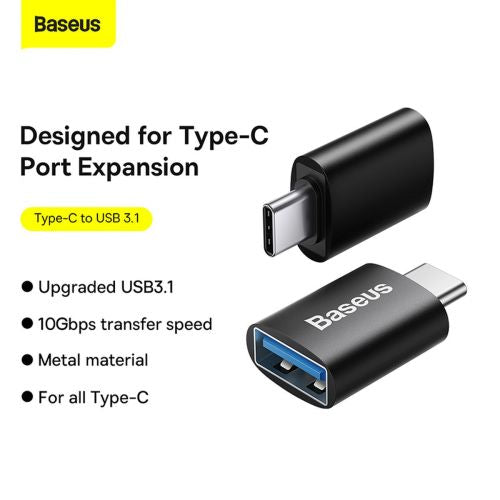 Baseus Ingenuity USB-C to USB-A adapter OTG (Black)