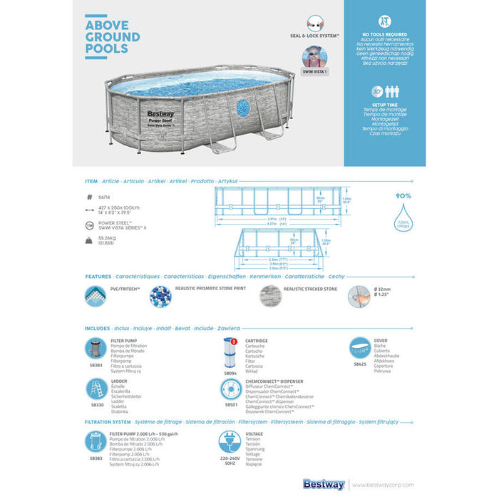 SWIMMING POOL 427X250X100CM BESTWAY 56714