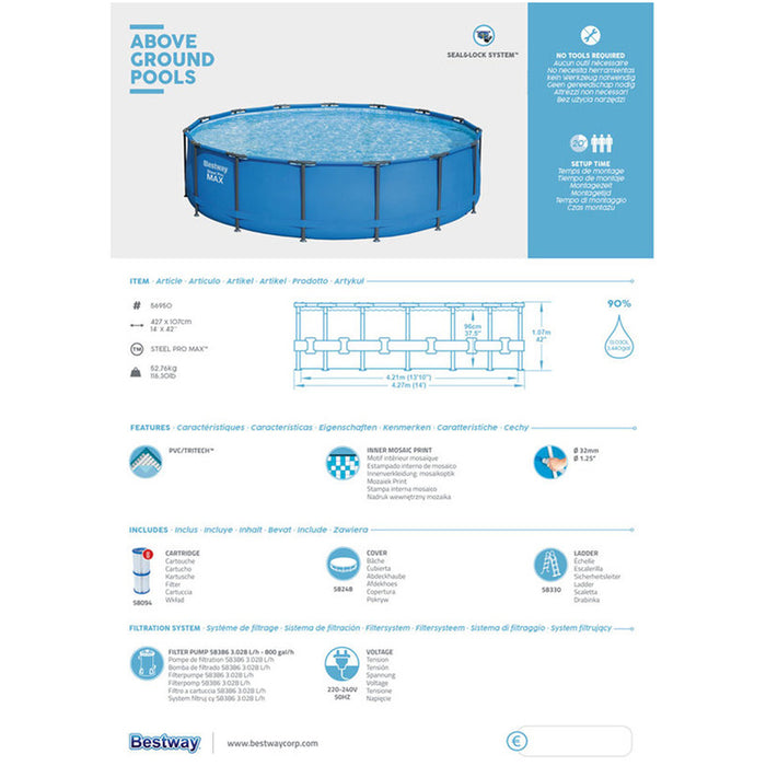 SWIMMING POOL F427X107CM BESTWAY 56950