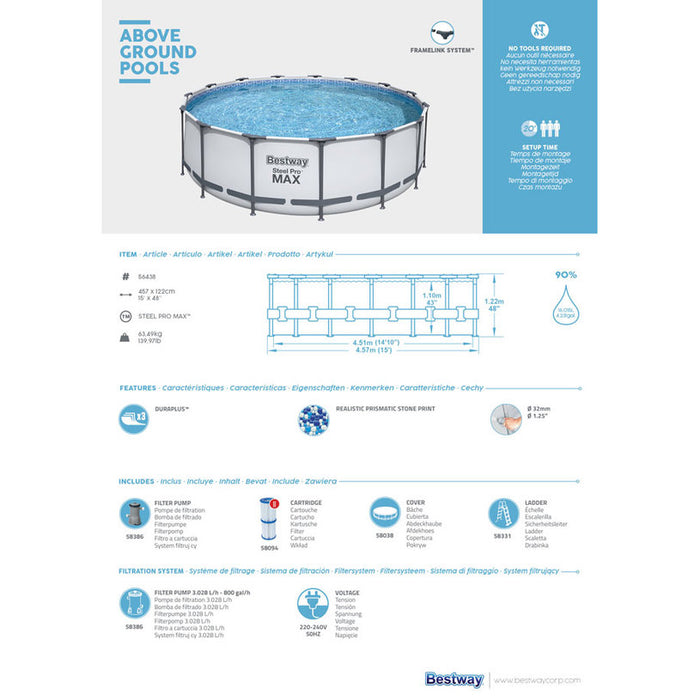 SWIMMING POOL F457X122CM BESTWAY 56438