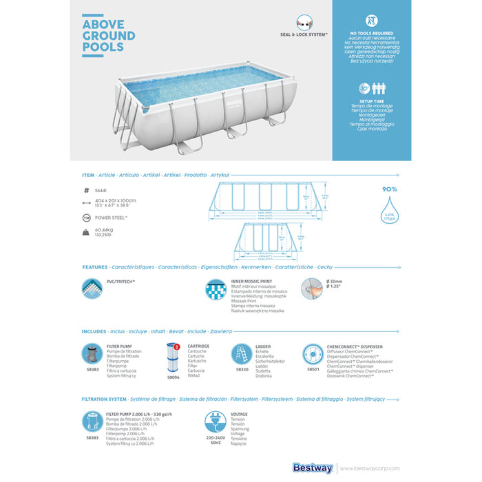 SWIMMING POOL 404X201X100CM BESTWAY 56441