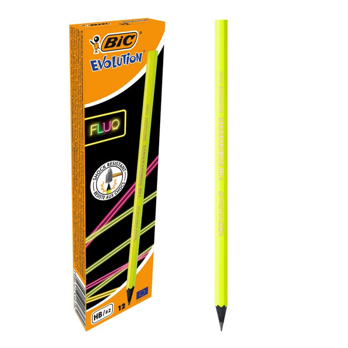 PENCIL WITHOUT RUBBER FLUO 12 BIC