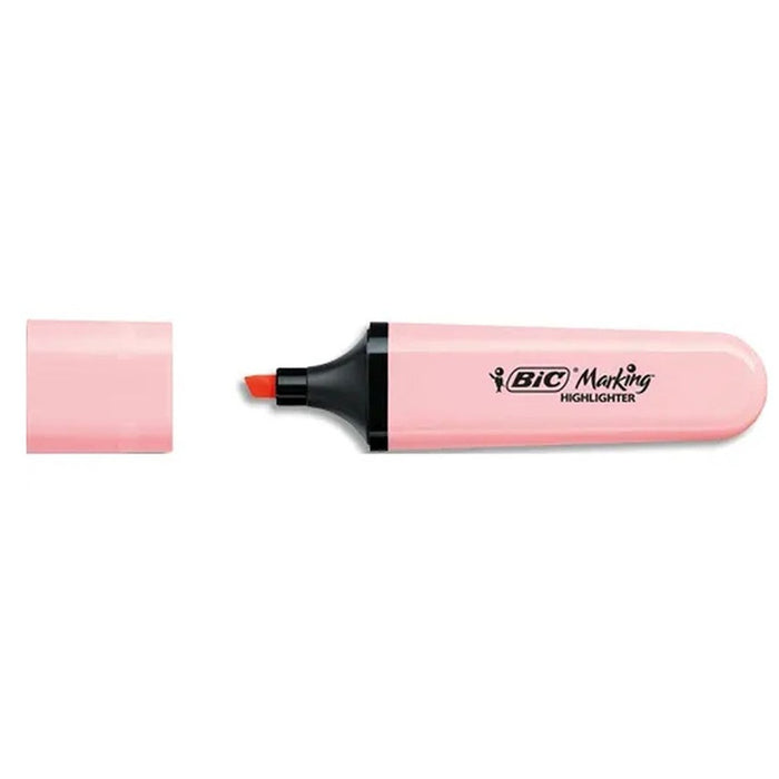 TEXT MARKER FLAT PINK PASTEL BIC