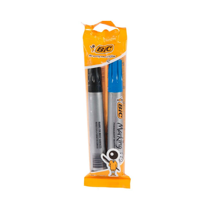 PERMANENT MARKER SET BLACK + BLUE BL2 BIC