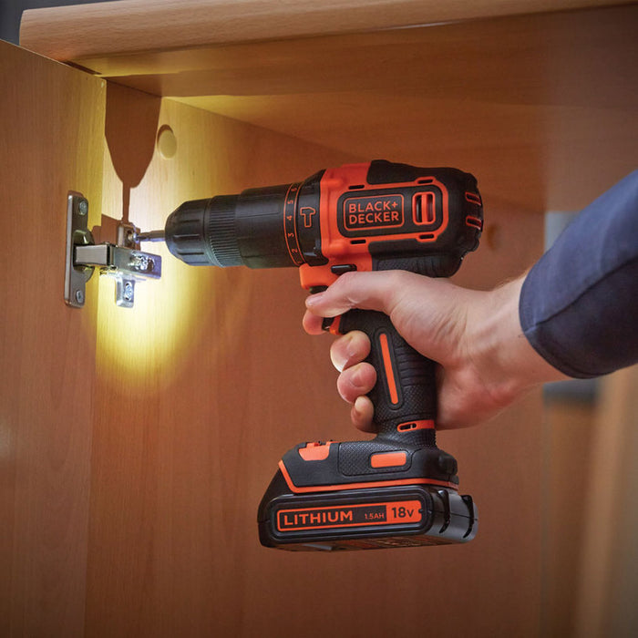 BATTERY DRILL BLACK&DECKER BDCHD18K-QW 18 V, 40.00 nm, NUMBER OF BATTERIES 1, 1.50 Ah, SUITCASE