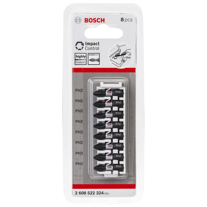 PH2 8 PIECE 25 MM BOSCH IMPACT CONTROL IMPACT SET
