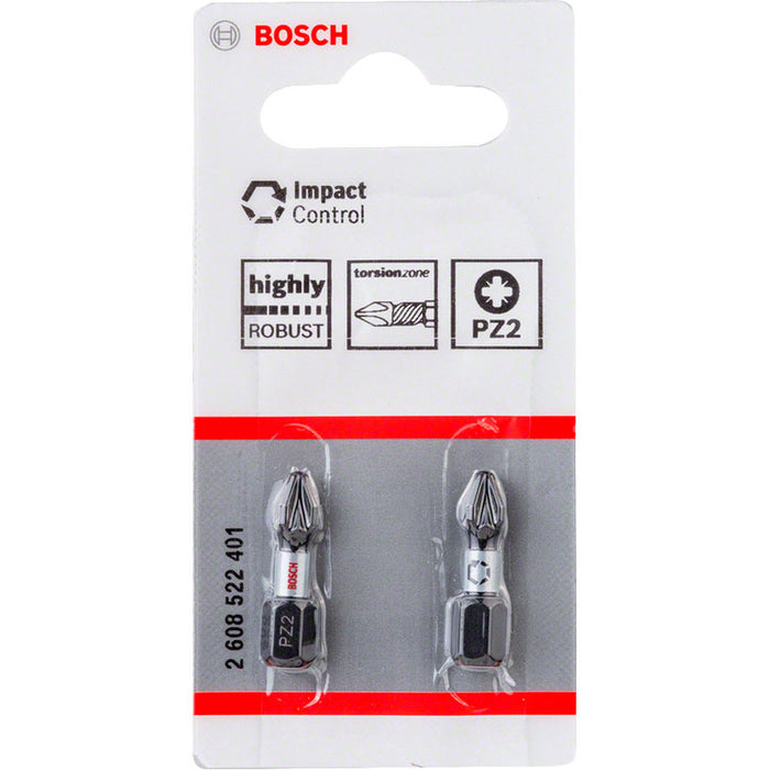 IMPACT BITS PZ2 2 NUMBER 25 MM BOSCH IMPACT CONTROL