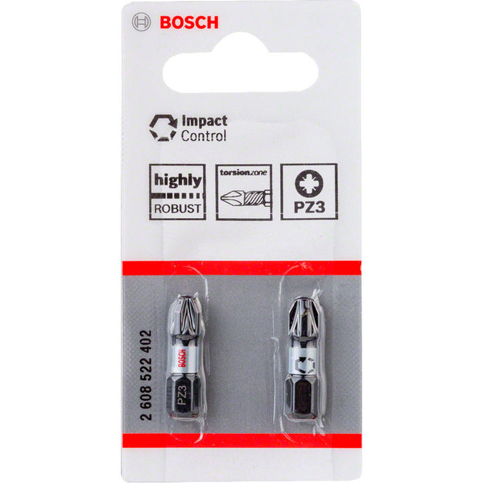 IMPACT BITS PZ3 2 NUMBER 25 MM BOSCH IMPACT CONTROL