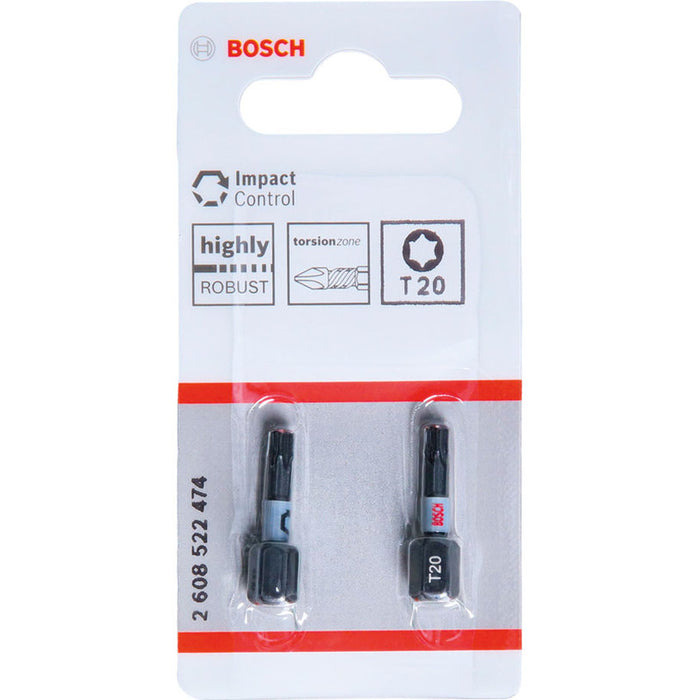 IMPACT BITS T20 2 NUMBER 25 MM BOSCH IMPACT CONTROL