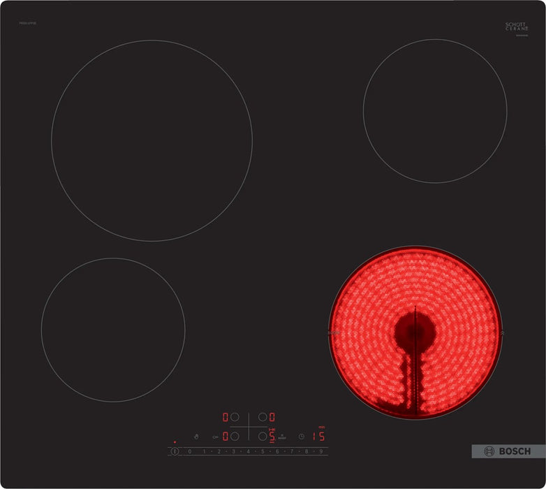 Bosch Serie 6 PKE611FP2E hob Black Built-in 60 cm Ceramic 4 zone(s)