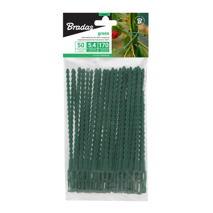 PLANT TIES 17CM 50PCS GREEN BRADAS TYT54170GR/50