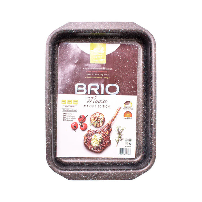 RECTANGULAR TRAY 34 X 24 X 7CM BRIO MOCCA MARBLE