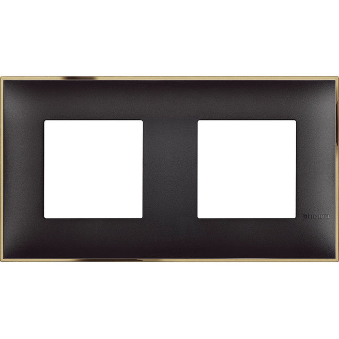 FRAME DOUBLE BLACK WITH GOLD BTICINO CLASSIA