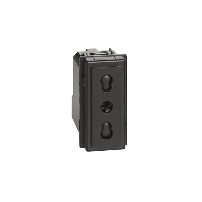 SINGLE-MODULE CONTACT ITALIAN STANDARD 10/16A LIVING NOW LEGRAND - BLACK