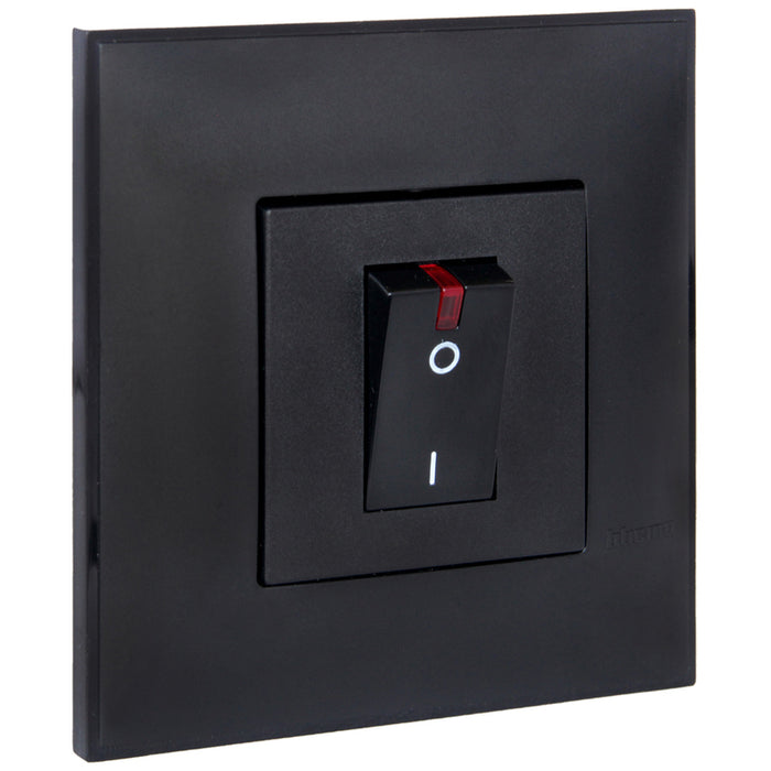 BOILER SWITCH WITH FRAME 32A BLACK BTICINO CLASSIA