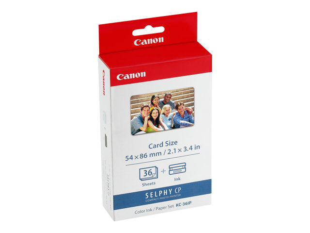 CANON KC-36IP photo paper inkjet 54x86mm 36 sheets 10-pack with color ink cartridge for CP-100