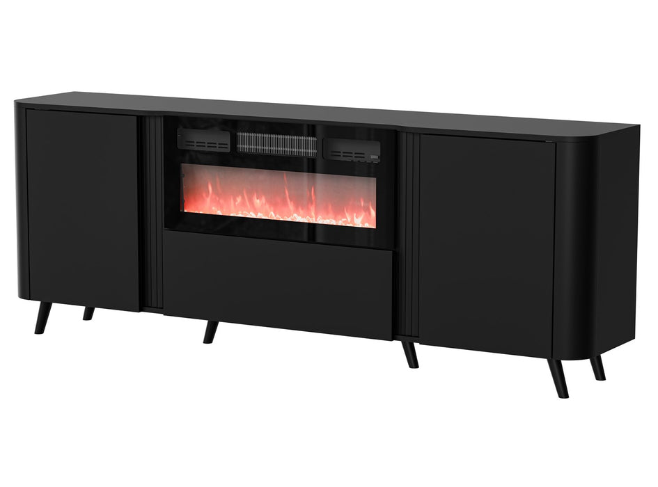 Cama Volare chest of drawers 200 x 39 x 75 cm black + fireplace