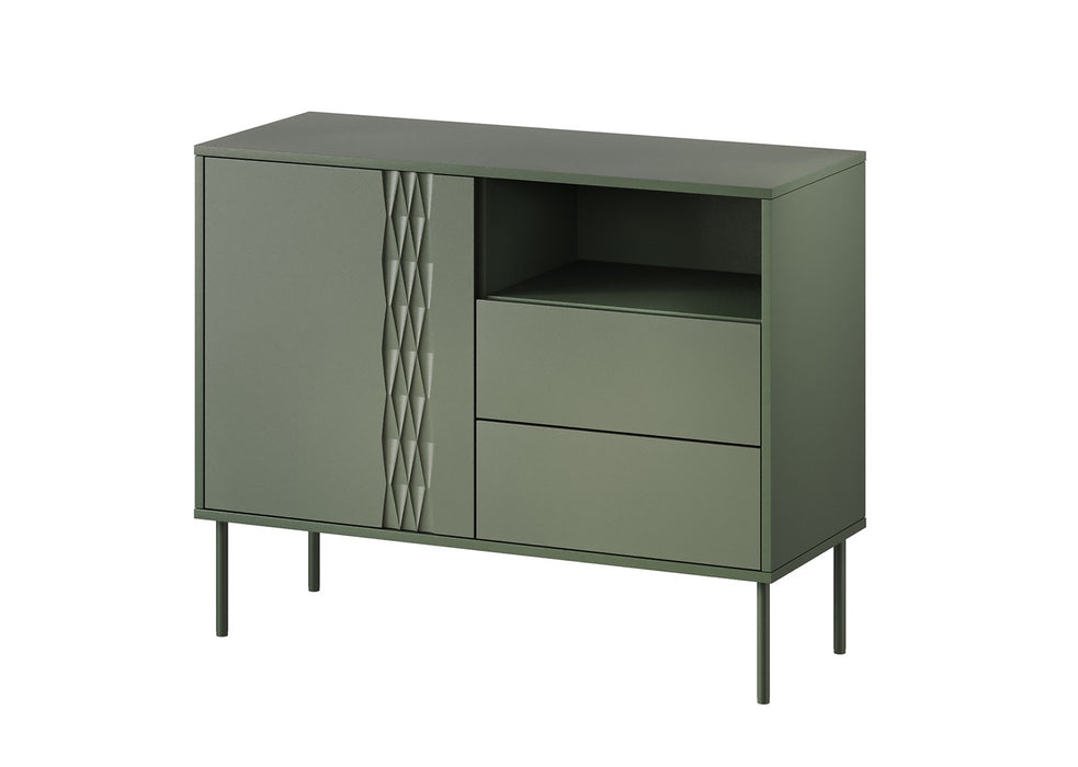 1D2S TRESSE chest of drawers 100x40x75 matte green