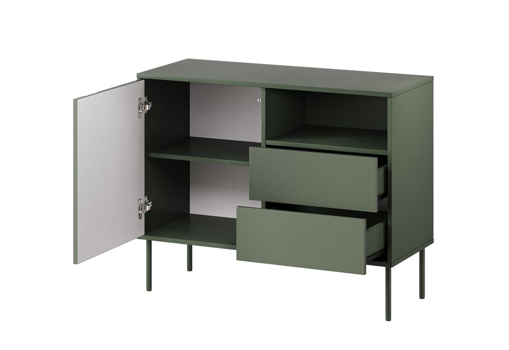 1D2S TRESSE chest of drawers 100x40x75 matte green