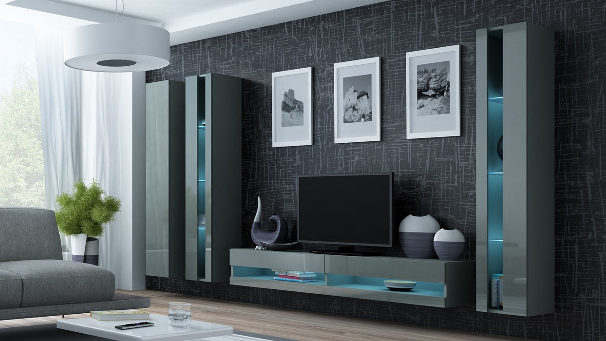 Cama TV stand VIGO NEW 30/180/40 white/grey gloss