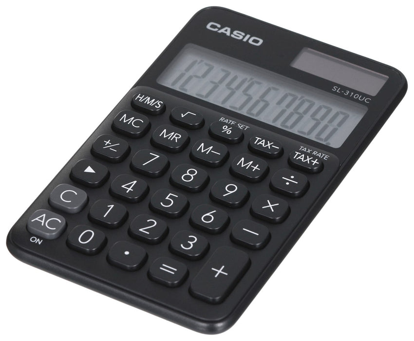 CASIO CALCULATOR POCKET SL-310UC-BK BLACK, 10 DIGIT DISPLAY