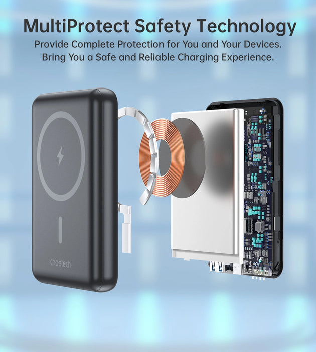 Choetech B662 wireless MagSafe 5000mAh powerbank - black