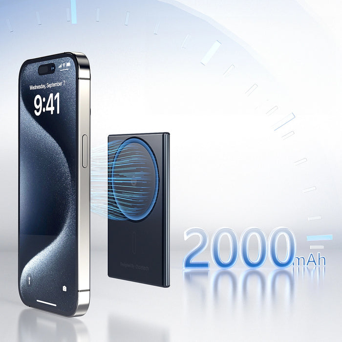 Powerbank Choetech SuperThin B708 2000mAh inductive 5W MagSafe / Qi - black