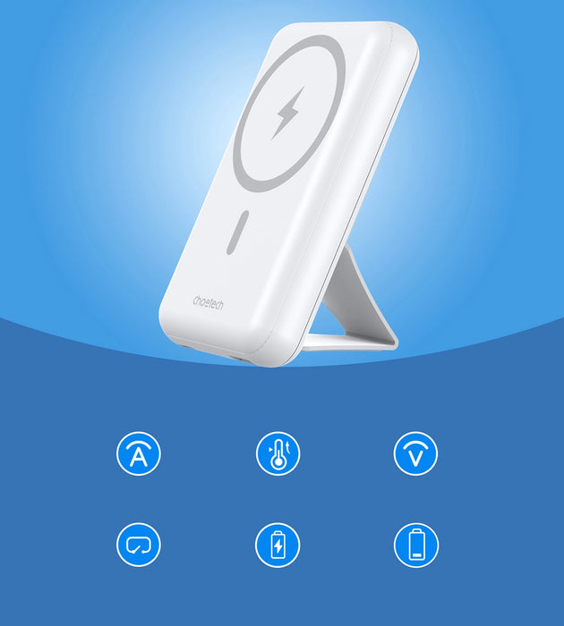 Powerbank Choetech B663 10000mAh 20W MagSafe USB-A / USB-C - white