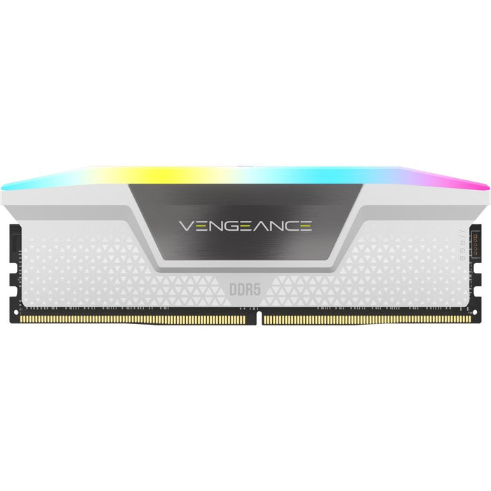 CORSAIR VENGEANCE RGB 32GB 2x16GB DDR5 5200MHz DIMM Unbuffered 40-40-40-77 XMP 3.0 White Heatspreader RGB LED 1.25V