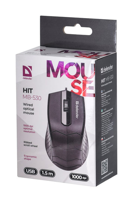 MOUSE DEFENDER HIT MB-530 BLACK OTPICAL 1000dpi 3P