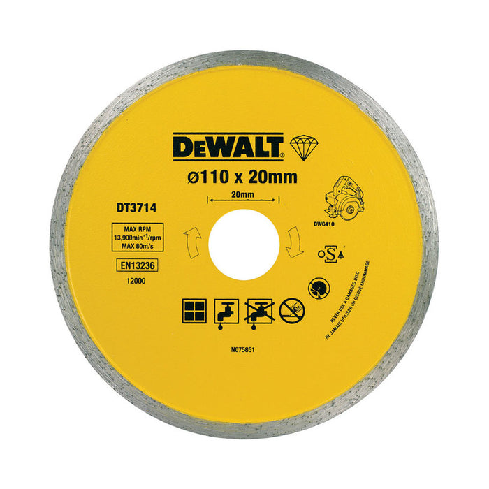 DIAMOND DISC FOR NON-METAL CUTTING DEWALT 110x1.6x20