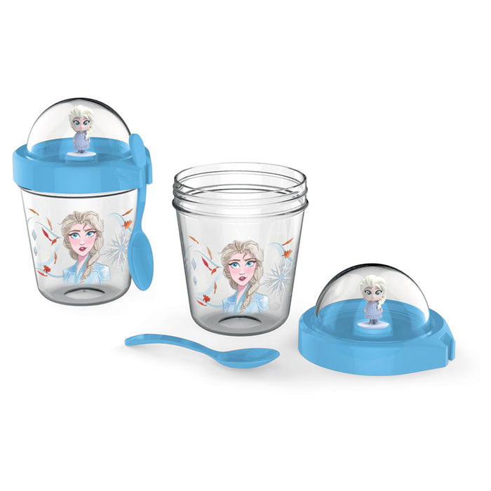 SET OF GLASS WITH FIGURINE + ELSA DISNEY BOARD GAME