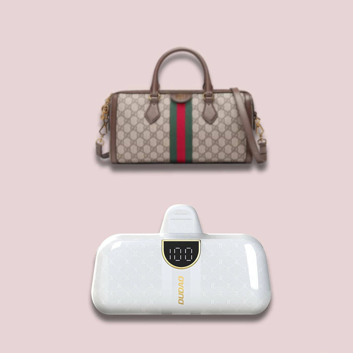 Dudao K20SL 5000mAh mini power bank with Lightning / USB-C connectors - white