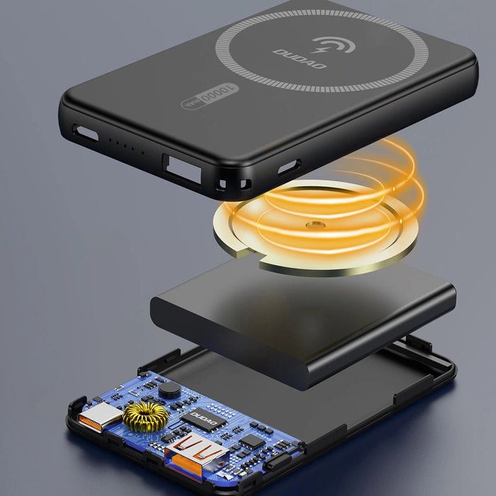 Powerbank Dudao K14S+ 10000mAh 20W USB-A / USB-C / MagSafe with stand - black