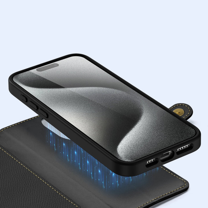 Dux Ducis Lawa Leather Case for iPhone 15 Pro - Black