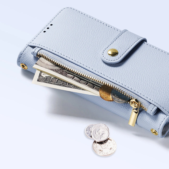 Dux Ducis Lawa Leather Case for iPhone 16 Pro Max with Detachable Magnetic Wallet - Blue