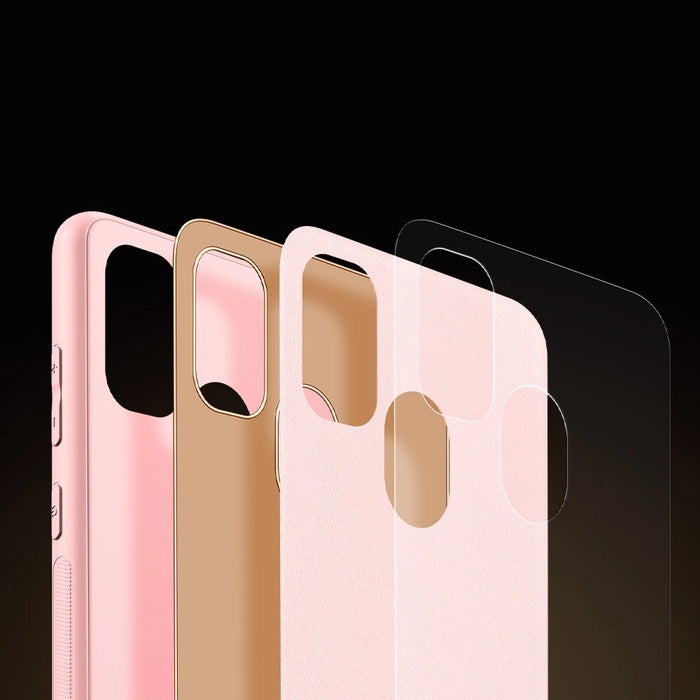 Dux Ducis Yolo elegant case made of soft TPU and PU leather for Samsung Galaxy M30s pink