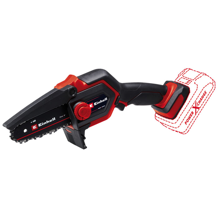 BATTERY BRUSHLESS MINI CHAIN SAW EINHELL GE-PS 18/15 LI BL 18 V, BAR LENGTH 15.80 cm, WITHOUT BATTERY AND CHARGER, BAR LENGTH 15.80 cm