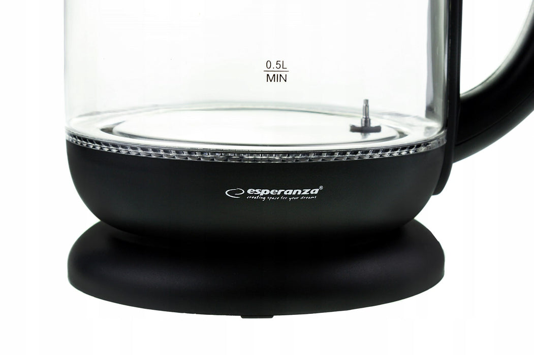 Esperanza EKK027 electric kettle 1.7 L 2200 W Black, Transparent