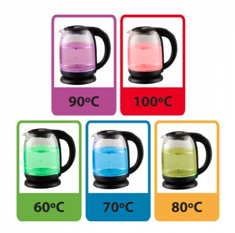 Esperanza EKK027 electric kettle 1.7 L 2200 W Black, Transparent
