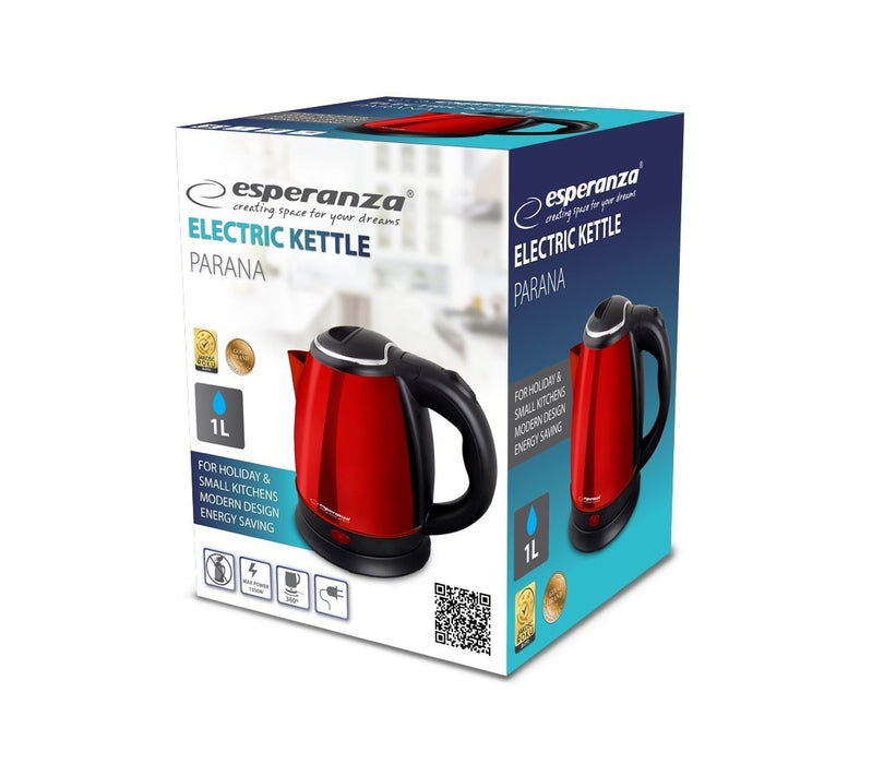 Esperanza EKK128R electric kettle Parana 1 L Black,Red 1350 W